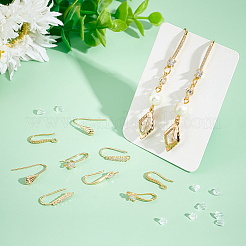 14Pcs 7 Style Brass Micro Pave Clear Cubic Zirconia Earring Hooks&nbsp;KK-UN0002-21