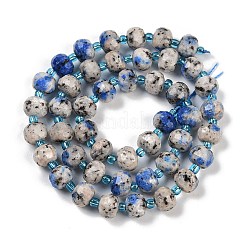Natural Sesame Jasper Dyed Beads Strands&nbsp;G-H057-A21-02