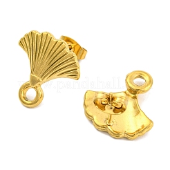 Ion Plating(IP) 304 Stainless Steel Studs Earring Findings&nbsp;EJEW-H013-15G