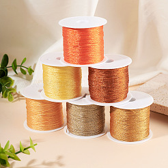 6 Rolls 6 Colors 6-Ply Polyester Metallic Thread&nbsp;OCOR-TA0003-13