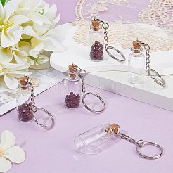 5Pcs Glass Bottle Keychains&nbsp;KEYC-CP0001-46