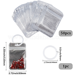 50Pcs Rectangle Translucent Plastic Resealable Bags&nbsp;ABAG-SP0001-58