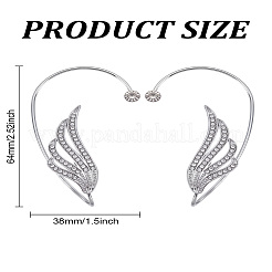 1 Pair Wing Alloy Rhinestone Cuff Earrings&nbsp;EJEW-LP0007-023P