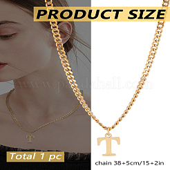 1Pc 304 Stainless Steel Letter Pendant Necklaces&nbsp;NJEW-LP0001-33T-G