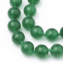 10MM Round Dyed Natural White Jade Beaded Necklaces&nbsp;NJEW-S404-18-01