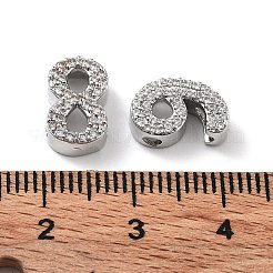 Rack Plating Brass Micro Pave Cubic Zirconia Multi-Strand Links&nbsp;KK-P247-14P