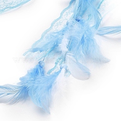 Heart Woven Web/Net with Feather Hanging Ornaments&nbsp;HJEW-G025-12B