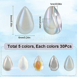 150Pcs 5 Colors Transparent Spray Painted Glass Charms&nbsp;GLAA-SC0002-16A