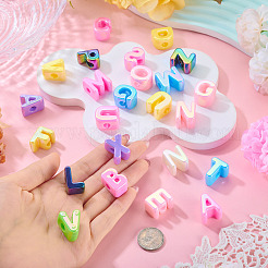52Pcs 26 Styles UV Plating Opaque Acrylic European Beads&nbsp;OACR-TA0004-81
