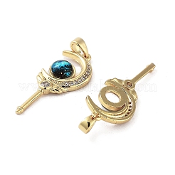 Rack Plating Brass Micro Pave Clear Cubic Zirconia Pendants&nbsp;KK-G482-04G