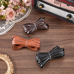 3Pcs 3 Colors Flat PU Leather Cord&nbsp;OCOR-CL0001-15A