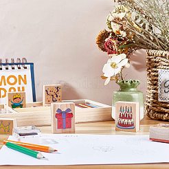 Birthday Theme Wooden Stamp Sets&nbsp;DIY-CP0001-79