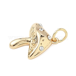 Brass Micro Pave Cubic Zirconia Pendants&nbsp;KK-D364-01G