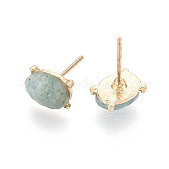 Natural Amazonite Stud Earrings&nbsp;EJEW-N057-01F