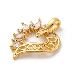 Brass Micro Pave Cubic Zirconia Pendants&nbsp;KK-U033-13G-01