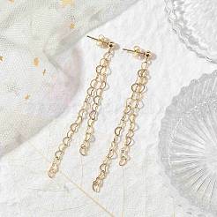 Brass Tassel Chain Drop Earrings  for Women&nbsp;EJEW-JE05744-02