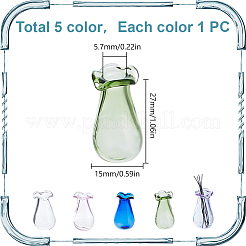 5Pcs 5 Colors Glass Vase Mini Model&nbsp;DIY-DR0001-79C