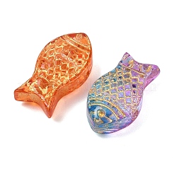 Baking Paint and Golden Metal Enlaced Glass Beads&nbsp;DGLA-T004-22M