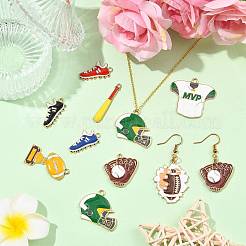 18Pcs 8 Styles Alloy Enamel Pendants&nbsp;ENAM-FS0004-18