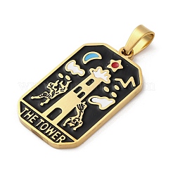 Ion Plating(IP) 304 Stainless Steel Enamel Pendants&nbsp;STAS-Q003-01G-016