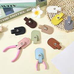 10Pcs 10 Colors Arch Shaped Imitation Leather Nail Clipper Cases&nbsp;DIY-CL0002-28B