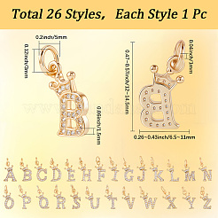 26pcs 26 Styles Brass Charms&nbsp;KK-SC0006-32