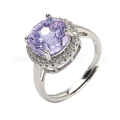 925 Sterling Silver Micro Pave Cubic Zirconia Finger Rings&nbsp;RJEW-B134-01A-04