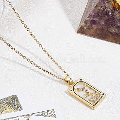 Brass with Cubic Zirconia Pendants Necklaces&nbsp;NJEW-LP0001-45J-G
