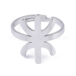 Non-Tarnish 201 Stainless Steel Adjustable Finger Rings&nbsp;RJEW-C074-02P