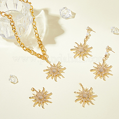 5Pcs Brass Micro Pave Clear Cubic Zirconia Pendants&nbsp;FIND-DC0006-36