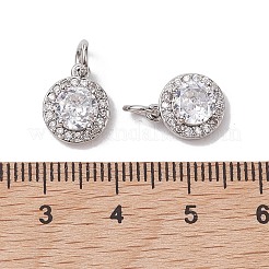 Brass Micro Pave Clear Cubic Zirconia Charms&nbsp;KK-K360-16P