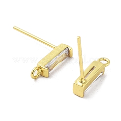 Brass Micro Pave Cubic Zirconia Earring Findings&nbsp;KK-A205-10G-03