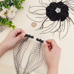 Bridal Wedding Mesh Feather Fascinator Hats Hair Chips&nbsp;OHAR-WH0011-47B