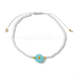 Natural Freshwater Shell & Glass Seed Beaded Adjustable Brecelets&nbsp;BJEW-JB13766