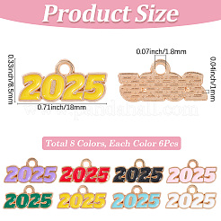 48Pcs 8 Colors Alloy Enamel Pendants&nbsp;ENAM-SP0001-03