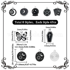 32Pcs 8 Style Alloy Enamel Pendants&nbsp;ENAM-SC0003-91