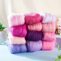 60G 12 Colors Needle Felting Wool Roving&nbsp;DIY-TA0012-85