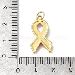 October Breast Cancer Pink Awareness Ribbon Brass Enamel Pendants&nbsp;LS-KK-S517-04F-G