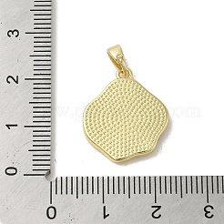 Brass Pave Shell Pendants&nbsp;KK-I708-13C-G