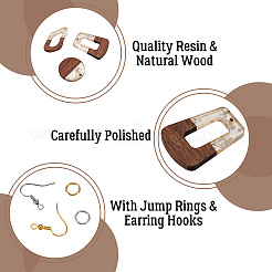 DIY Brass & Resin & Wood Pendant Dangle Earring Kits&nbsp;DIY-TA0010-66