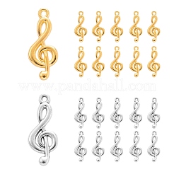 40Pcs 2 Colors Tibetan Style Alloy Treble Clef Pendants&nbsp;FIND-FS0001-11M