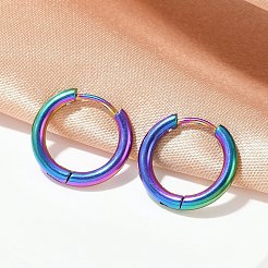 202 Stainless Steel Huggie Hoop Earrings&nbsp;EJEW-F111A-16mm-RC