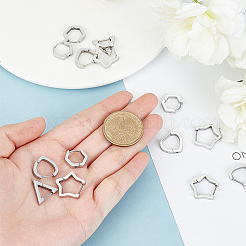 8Pairs 4 Styles 304 Stainless Steel Huggie Hoop Earrings&nbsp;STAS-UN0021-60P