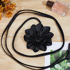 3D Flower PU Leather Tie Knot Waist Belts&nbsp;AJEW-CY0002-87B