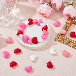 40Pcs 4 Colors Heart Food Grade Eco-Friendly Silicone Beads&nbsp;SIL-DC0001-77