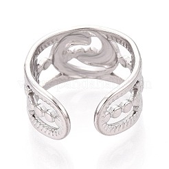 304 Stainless Steel Cuff Rings for Women&nbsp;RJEW-N052-08P