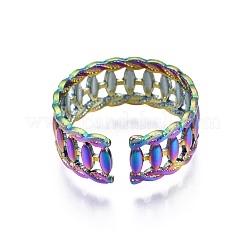 304 Stainless Steel Twist Rope Shape Cuff Ring&nbsp;RJEW-N038-083