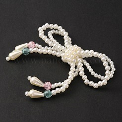 Handmade Imitation Pearl Beaded Bowknot Ornament Accessories&nbsp;DIY-WH0304-369