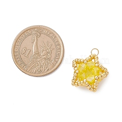 Glass Seed Beaded Star Pendants&nbsp;PALLOY-MZ01083-03