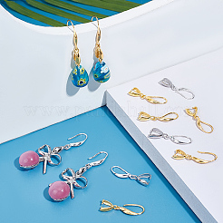 4 Sets 2 Colors Brass Smooth Earring Hooks&nbsp;EJEW-PH0001-22